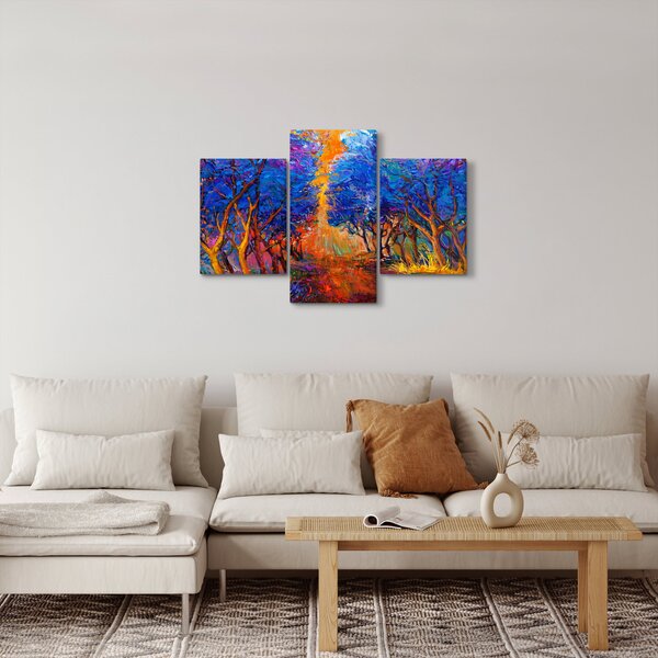 Tablou - Coroane de copac de toamnă, impresionism modern (90x60 cm)