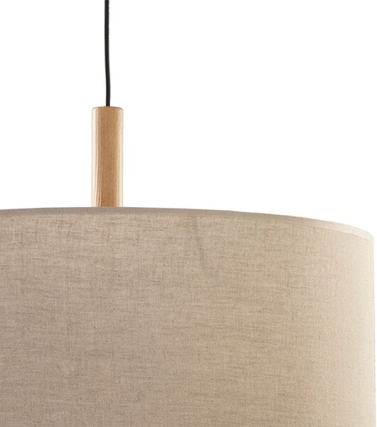 TK Lighting Deva Nature lampă suspendată 1x15 W negru-gri/frasin-lemn-bej 6107
