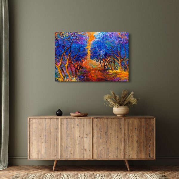 Tablou - Coroane de copac de toamnă, impresionism modern (90x60 cm)