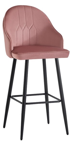 Scaun Bar Wella Catifea Roz