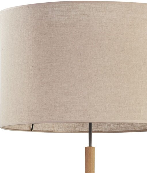 TK Lighting Deva Nature lampă de podea 1x15 W negru-gri-lemn-bej 5199