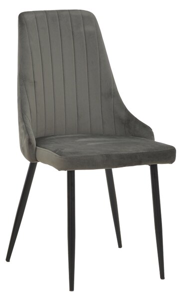 Scaun Bucatarie/Dining Azmer Catifea Gri Inchis