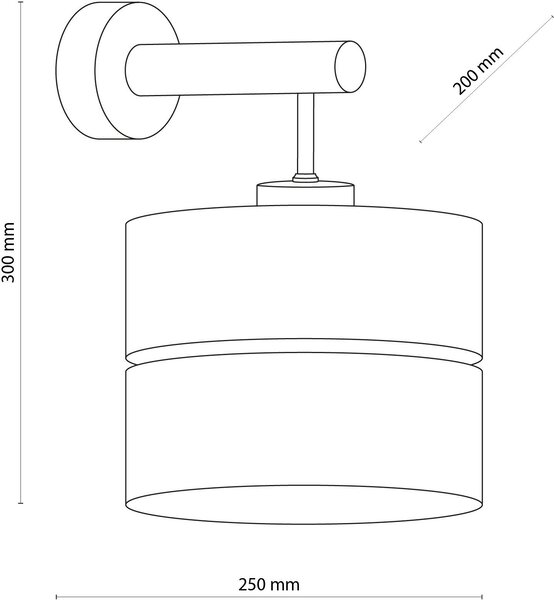TK Lighting Eco lampă de perete 1x15 W negru-gri-lemn-bej 5776
