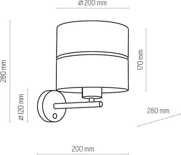 TK Lighting Hilton lampă de perete 1x15 W negru-auriu 4344