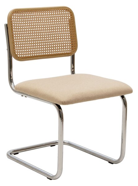 Scaun Bucatarie/Dining Linker Spatar Piele Ecologica, Sezut Tapiterie Textil Bej