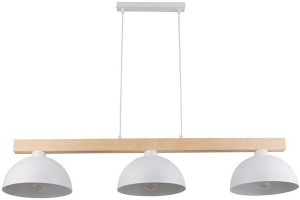 TK Lighting Oslo lampă suspendată 3x15 W alb-lemn 4712