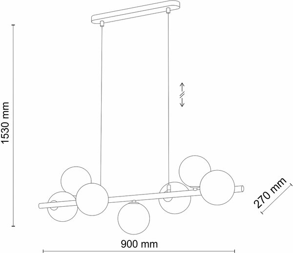 TK Lighting Estera lampă suspendată x6 W auriu 5668