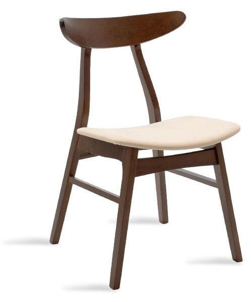 Scaun Bucatarie/Dining Orchid Lemn De Cauciuc Finisaj Nuc Antracit Sezut Tapitat