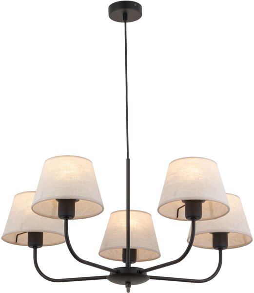 TK Lighting Chicago lampă suspendată 5x60 W negru 3989