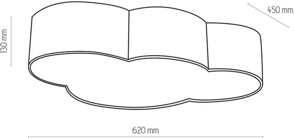 TK Lighting Cloud plafon 4x15 W alb-gri 3145