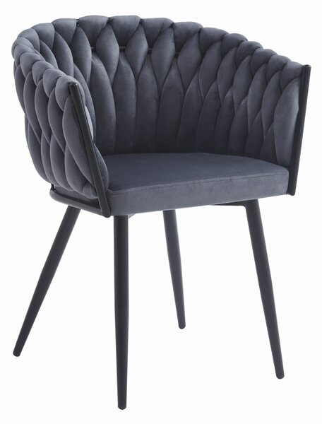 Scaun Dining Tip Fololiu Mira Catifea Gri Inchis