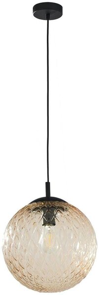 TK Lighting Cadix lampă suspendată 1x15 W negru-chihlimbar 6345