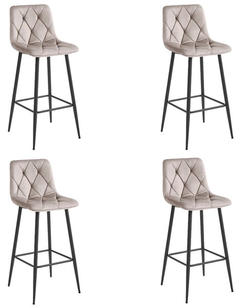 Set 4 Scaune Bar Fido Catifea Bej