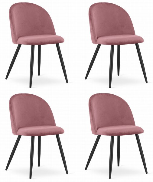 Set Scaune 4 Bucatarie/Dining Capri Catifea Roz