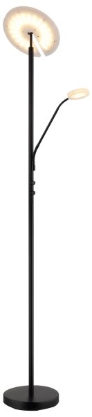 Globo 59093S - Lampă de podea LED cu reglare a intensității STANFORD 28W/230V + 5W 3000K, neagră