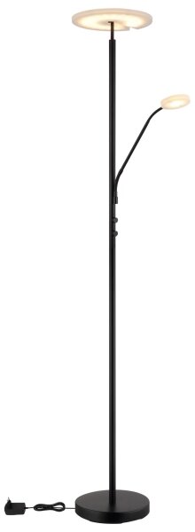 Globo 59093S - Lampă de podea LED cu reglare a intensității STANFORD 28W/230V + 5W 3000K, neagră