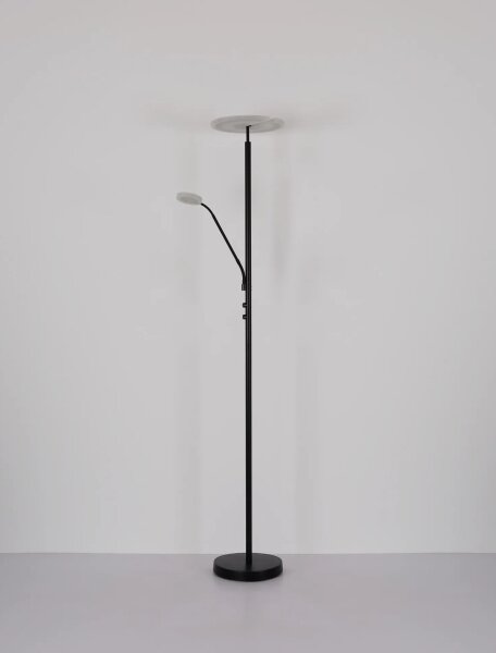 Globo 59093S - Lampă de podea LED cu reglare a intensității STANFORD 28W/230V + 5W 3000K, neagră