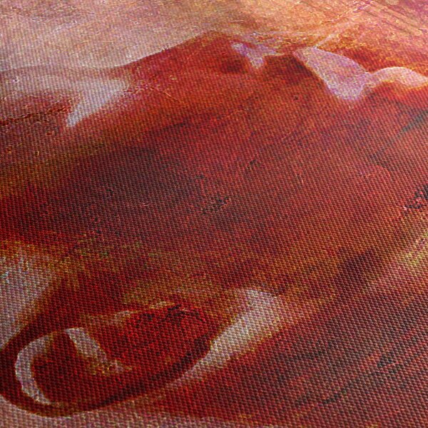 Tablou - Profilul feței feminine (cu ceas) (90x30 cm)