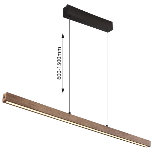 Globo 17015 - Lustra OLIVUS suspendată pe cablu, LED reglabil cu comutare tactilă/24W/230V 3000K maro