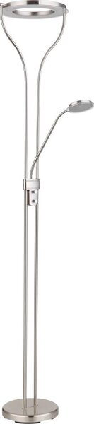 Globo 59038ND - Lampă LED de podea cu funcție de dimare EBRO 20W/230V + 4W, crom mat