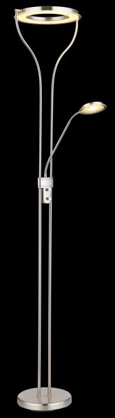 Globo 59038ND - Lampă LED de podea cu funcție de dimare EBRO 20W/230V + 4W, crom mat