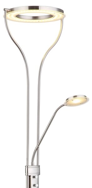 Globo 59038ND - Lampă LED de podea cu funcție de dimare EBRO 20W/230V + 4W, crom mat