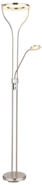 Globo 59038ND - Lampă LED de podea cu funcție de dimare EBRO 20W/230V + 4W, crom mat