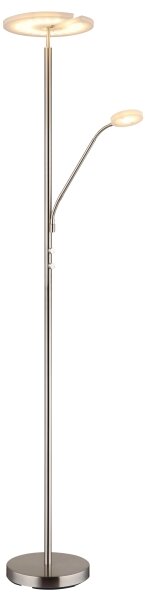 Globo 59093N - Lampă de podea cu LED dimabilă STANFORD 28W/230V + 5W 3000K crom lucios