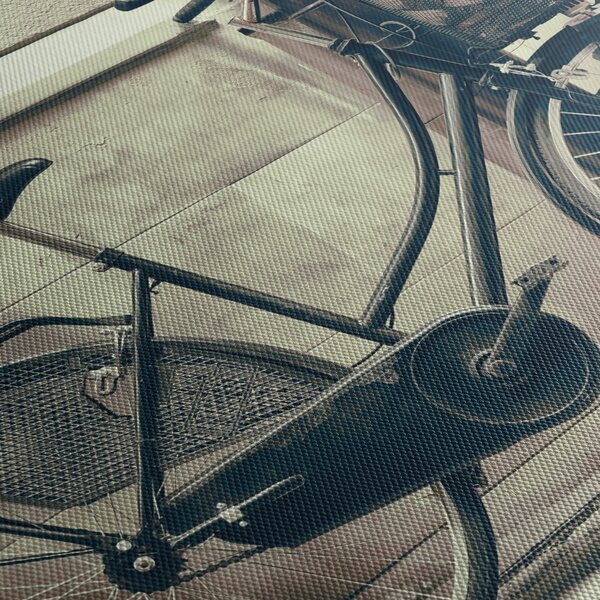Tablou - Bicicleta de epocă cu flori (cu ceas) (90x30 cm)