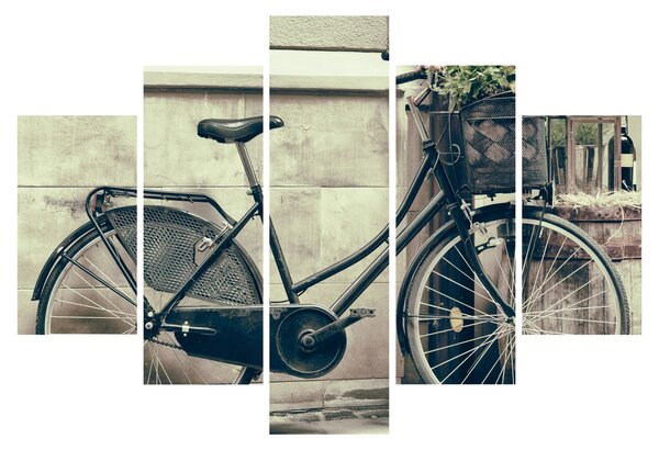 Tablou - Bicicleta de epocă cu flori (150x105 cm)