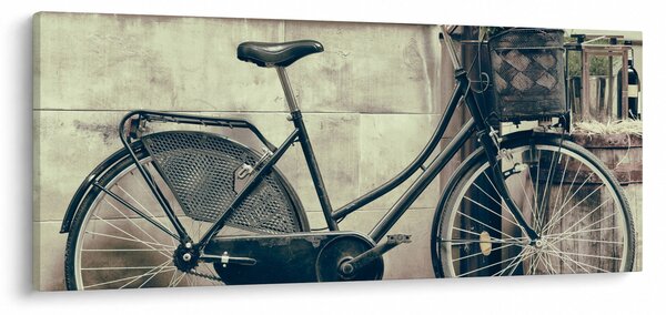 Tablou - Bicicleta de epocă cu flori (120x50 cm)