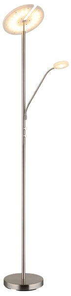 Globo 59093N - Lampă de podea cu LED dimabilă STANFORD 28W/230V + 5W 3000K crom lucios