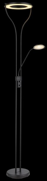 Globo 59038SD - Lampă de podea LED dimabilă EBRO 20W/230V + 4W 3000K neagră
