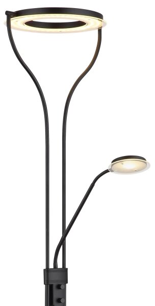 Globo 59038SD - Lampă de podea LED dimabilă EBRO 20W/230V + 4W 3000K neagră