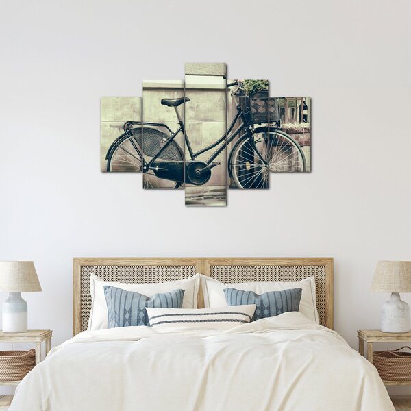 Tablou - Bicicleta de epocă cu flori (150x105 cm)