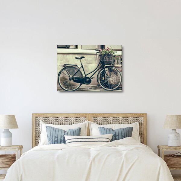 Tablou - Bicicleta de epocă cu flori (70x50 cm)