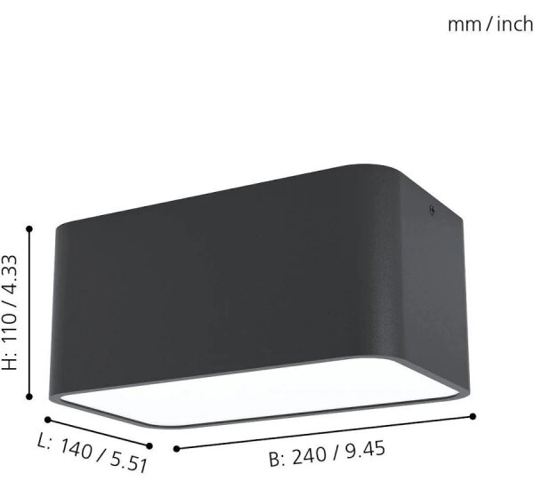 Eglo 99284 - Plafonieră GRIMASOLA, 2x E27, 28W, 230V