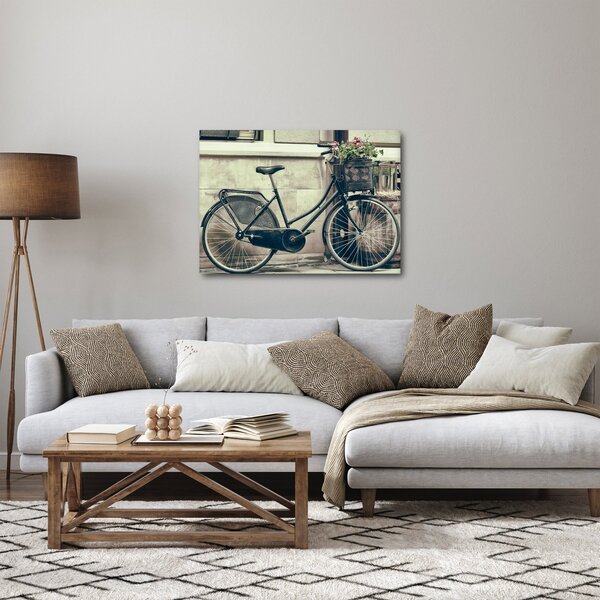 Tablou - Bicicleta de epocă cu flori (70x50 cm)