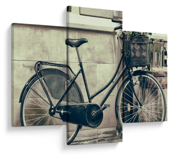 Tablou - Bicicleta de epocă cu flori (90x60 cm)