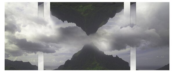 Tablou - Munții din Islanda, colaj geometric (120x50 cm)