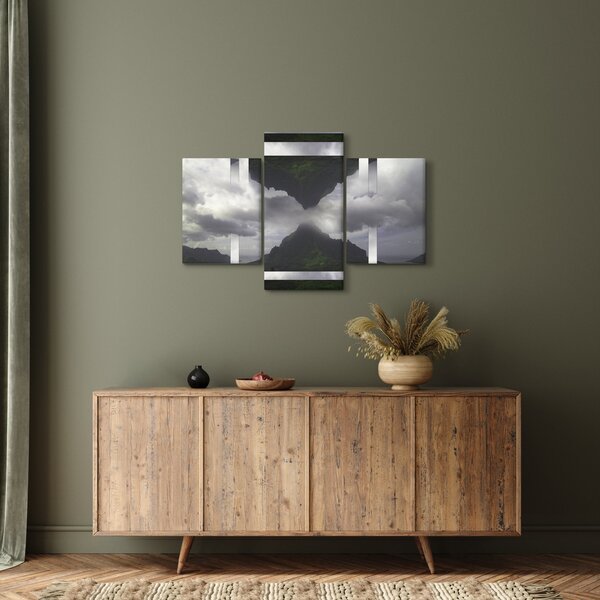 Tablou - Munții din Islanda, colaj geometric (90x60 cm)