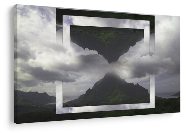 Tablou - Munții din Islanda, colaj geometric (90x60 cm)