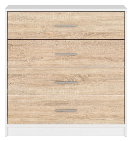 Comoda NEPO PLUS, stejar sonoma/alb, PAL, 80x34x84 cm
