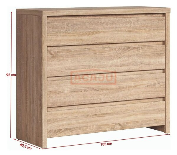 Comoda KASPIAN KOM4S, stejar sonoma, PAL, 105x41x92 cm