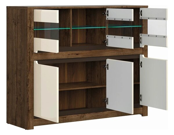 Comoda RUSO KOM3W3D, nuc/bej, PAL, 149x46x121 cm