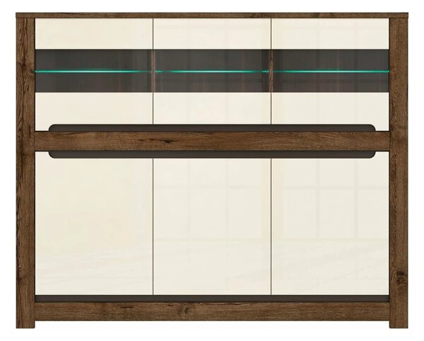 Comoda RUSO KOM3W3D, nuc/bej, PAL, 149x46x121 cm