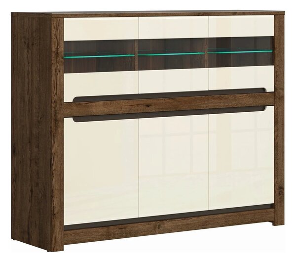 Comoda RUSO KOM3W3D, nuc/bej, PAL, 149x46x121 cm