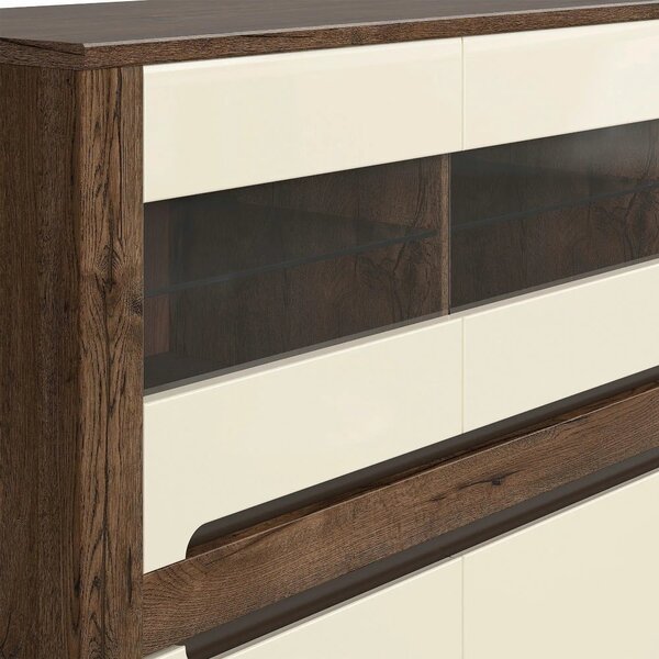 Comoda RUSO KOM3W3D, nuc/bej, PAL, 149x46x121 cm