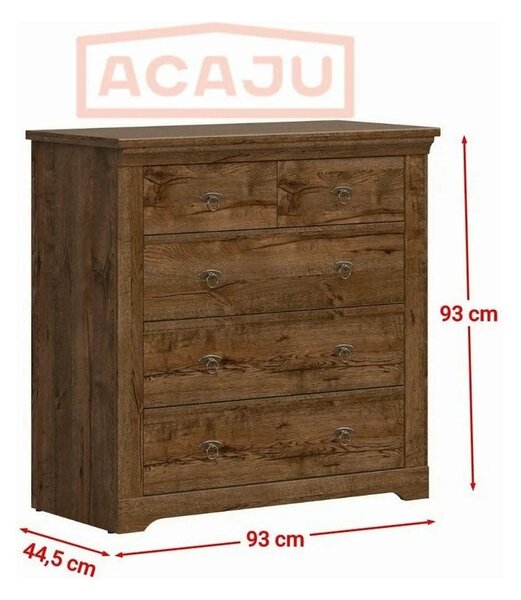 Comoda PATRAS KOM5S, stejar april, PAL, 93x45x93 cm