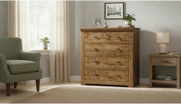 Comoda PATRAS KOM5S, stejar april, PAL, 93x45x93 cm